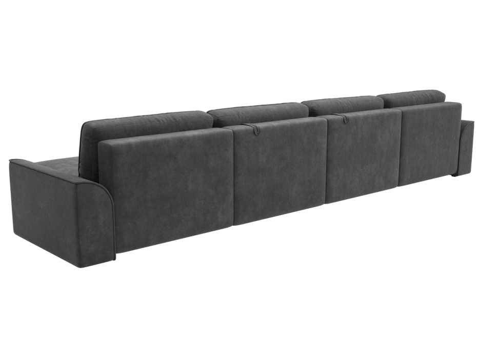 Диваны прямые со спальным местом, Диван п-образный Лига-048 НПБ лонг, велюр BRUT