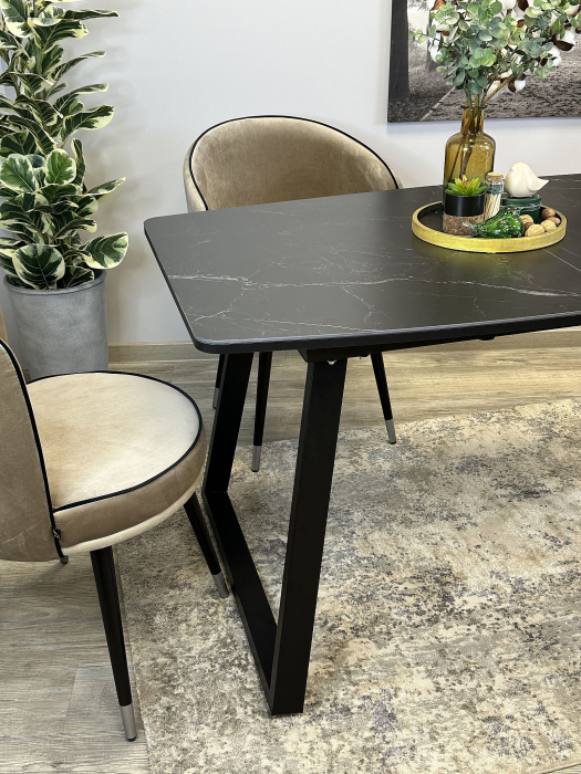 Обеденные столы, Стол Kenner AZ1400 раздвижной, керамика , опоры черные