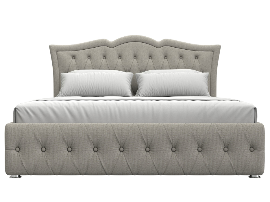 Мягкая кровать, Кровать интерьерная Герда 160, рогожка Амур