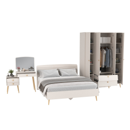 Шкаф-комод 4-х дверный с кроватью 1600 Афина и трюмо с зеркалом