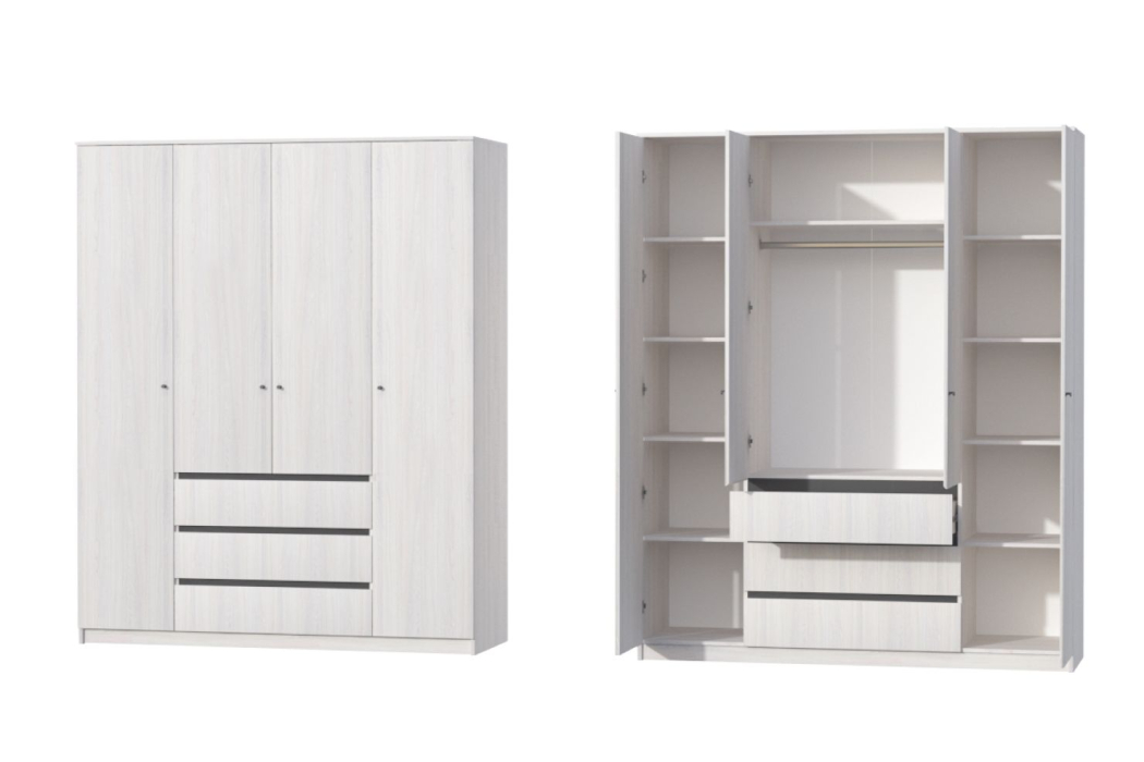 В спальню, Шкаф 4х ств. (высокий) КЭТ-1