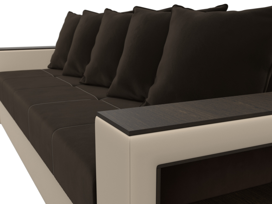 Диваны еврокнижки, Диван прямой Дубай Лайт, микровельвет/экокожа