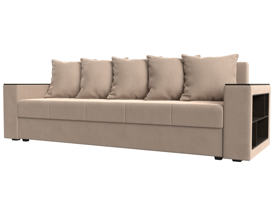 Диваны прямые, Диван прямой Дубай Лайт полки справа, велюр