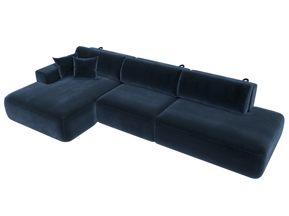 Диваны угловые в гостиную, Диван угловой Лига-036 НПБ Модерн Лонг левый угол, велюр TOWER