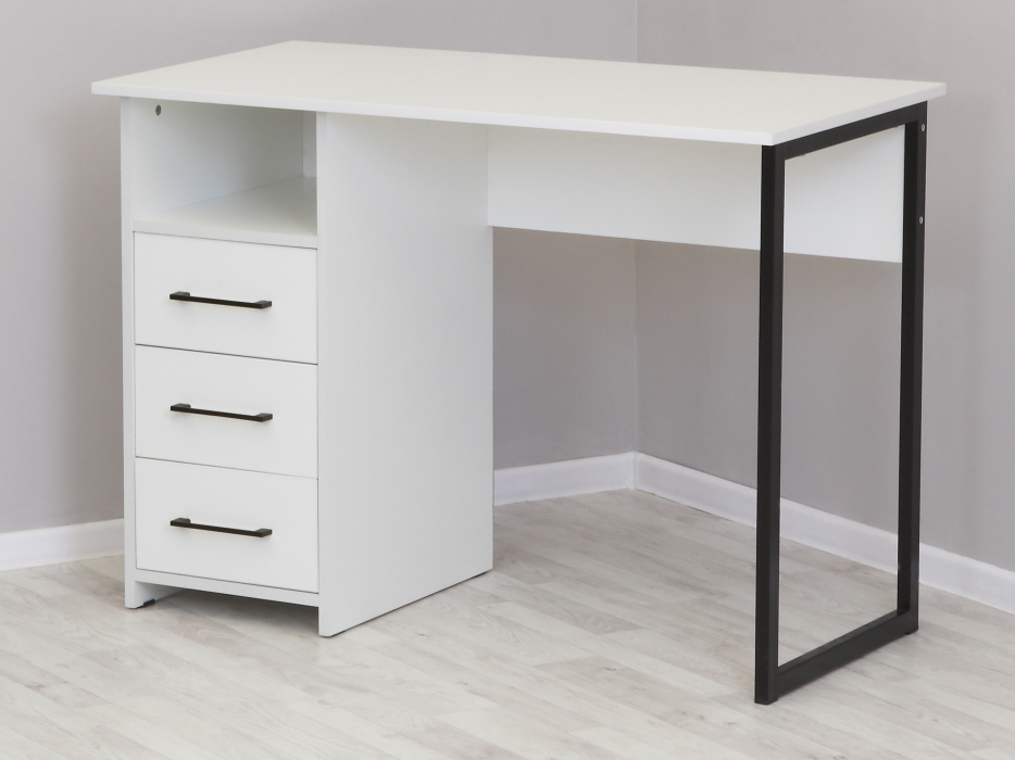 Прямые, Стол письменный с тумбой на метал.каркасе