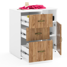 Тумба три ящика с тумбой с дверкой Лидер-8