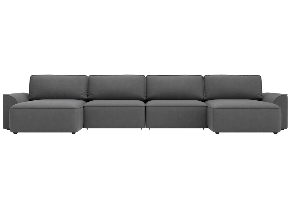 Диваны прямые со спальным местом, Диван п-образный Лига-048 НПБ лонг, замша JOLY