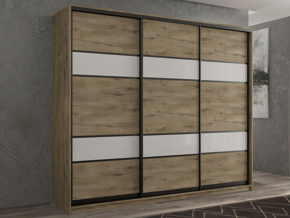 Шкафы-купе 3-х дверные, Шкаф-купе 3х дверный Кааппи 8 210х60