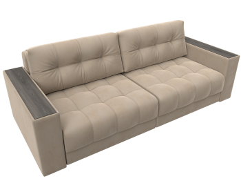 Диван прямой с декором Лига-049 НПБ, велюр SEVEN