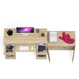 Двухтумбовый компьютерный стол Мори МС-2 с широкой тумбой на 900