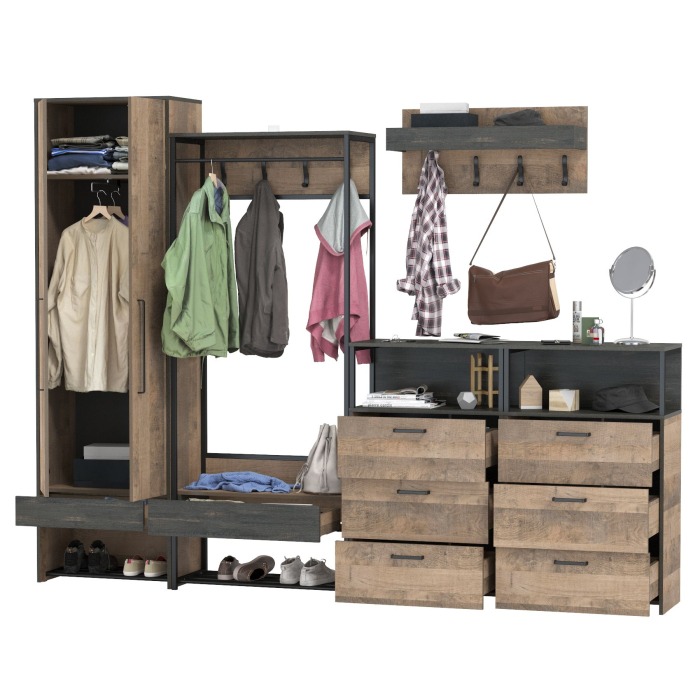 Прихожие, Пять модулей в стиле лофт для прихожей Трувор