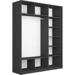 Шкаф Прайм трио 1ДСП+2 зеркало 2300х1800х570