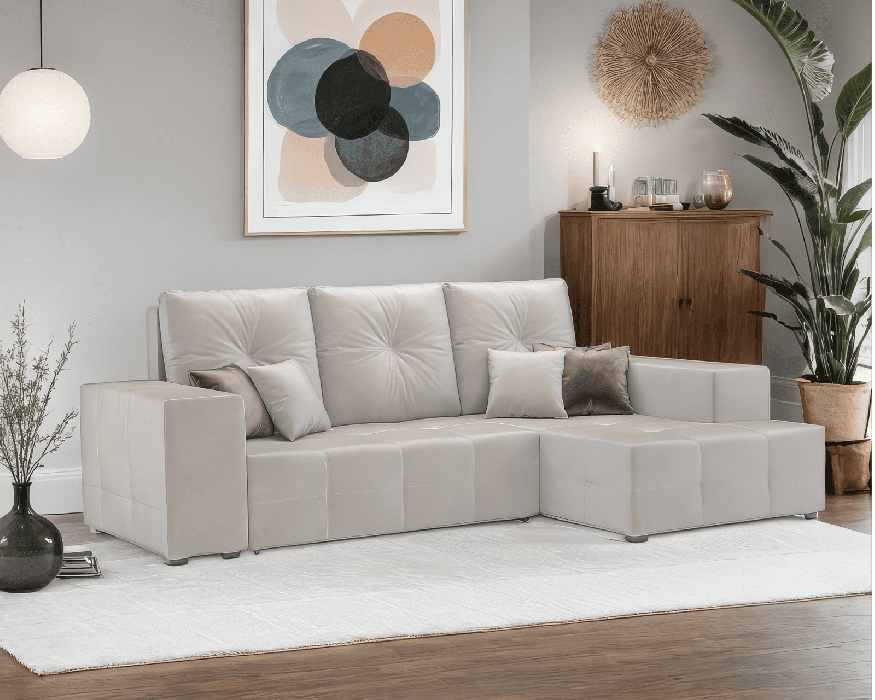 Диваны угловые в гостиную, Диван угловой Монреаль Правый угол (Бархат)