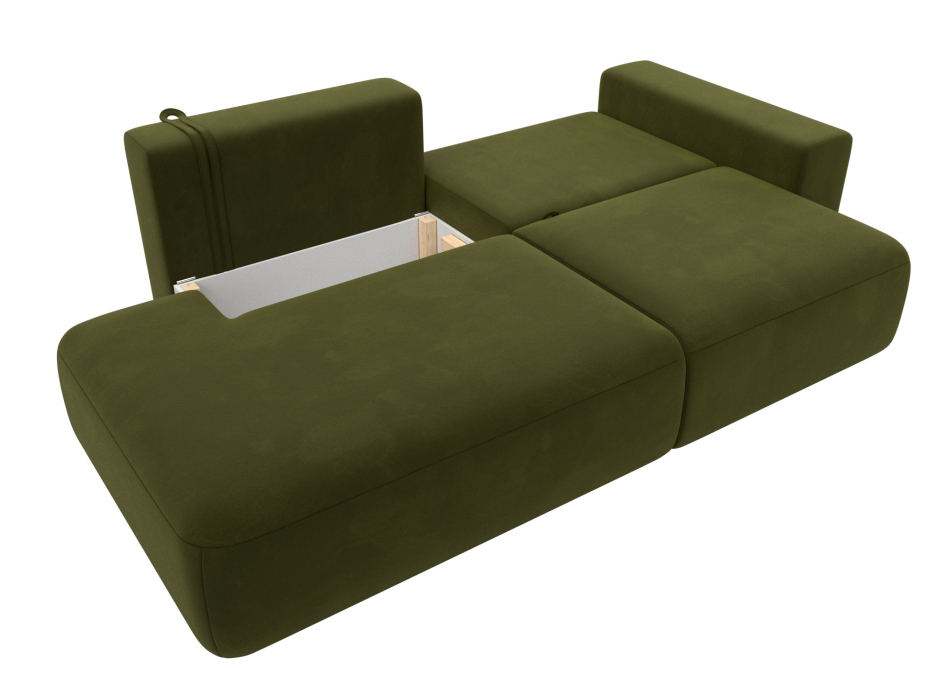 Диваны еврокнижки, Диван прямой Лига-036 Модерн подлокотник справа, микровельвет