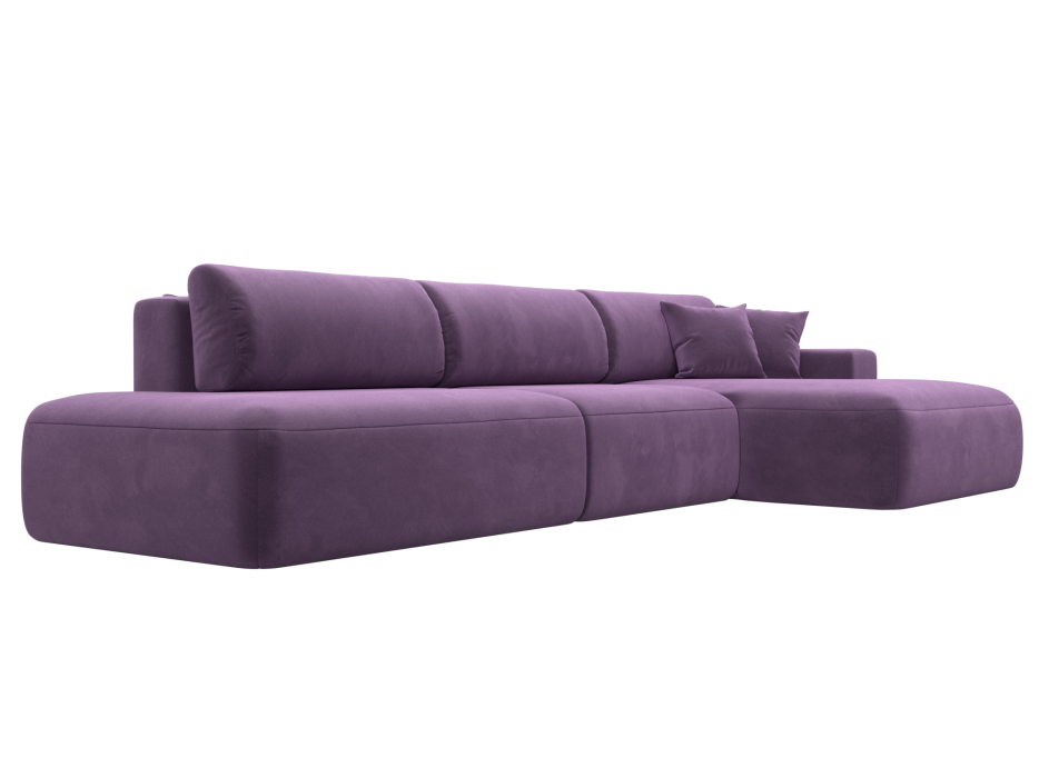 Диваны угловые в гостиную, Диван угловой Лига-036 Модерн Лонг правый угол, микровельвет