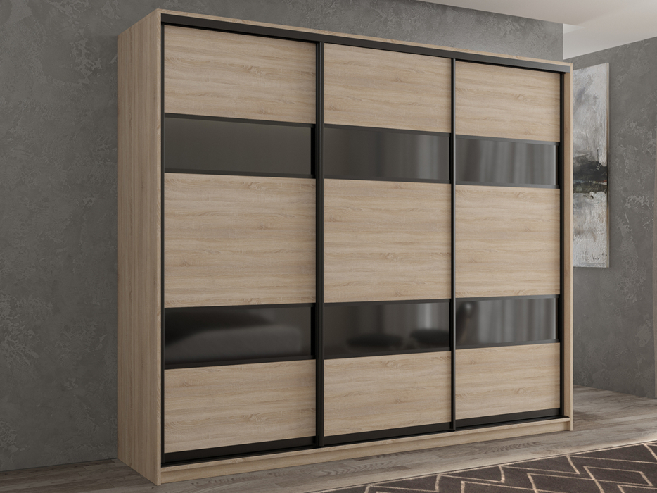 Шкафы-купе 3-х дверные, Шкаф-купе 3х дверный Кааппи 7 210х60