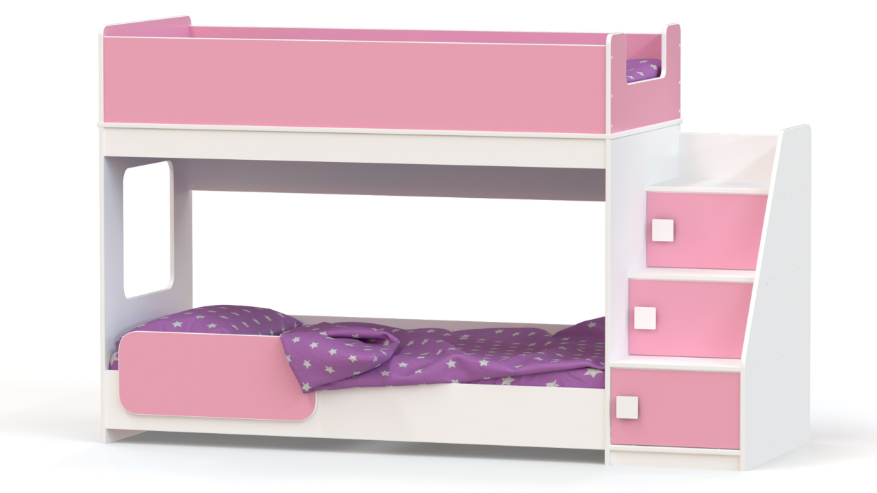 Для подростков, Кровать двухъярусная с угловой лестницей Ridgimmi 4.3