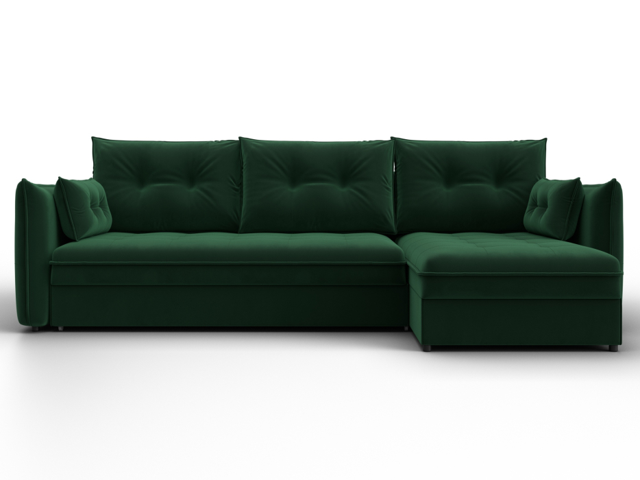 Диваны угловые в гостиную, Диван угловой Лига-100 НПБ угол универсальный, велюр SEVEN