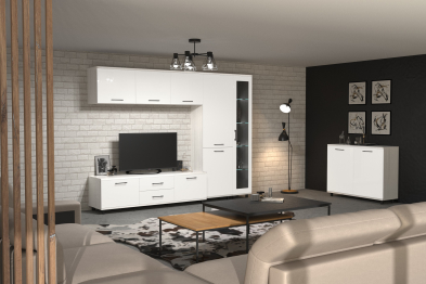 Модульная гостиная Грейс композиция 10  Снежный Ясень