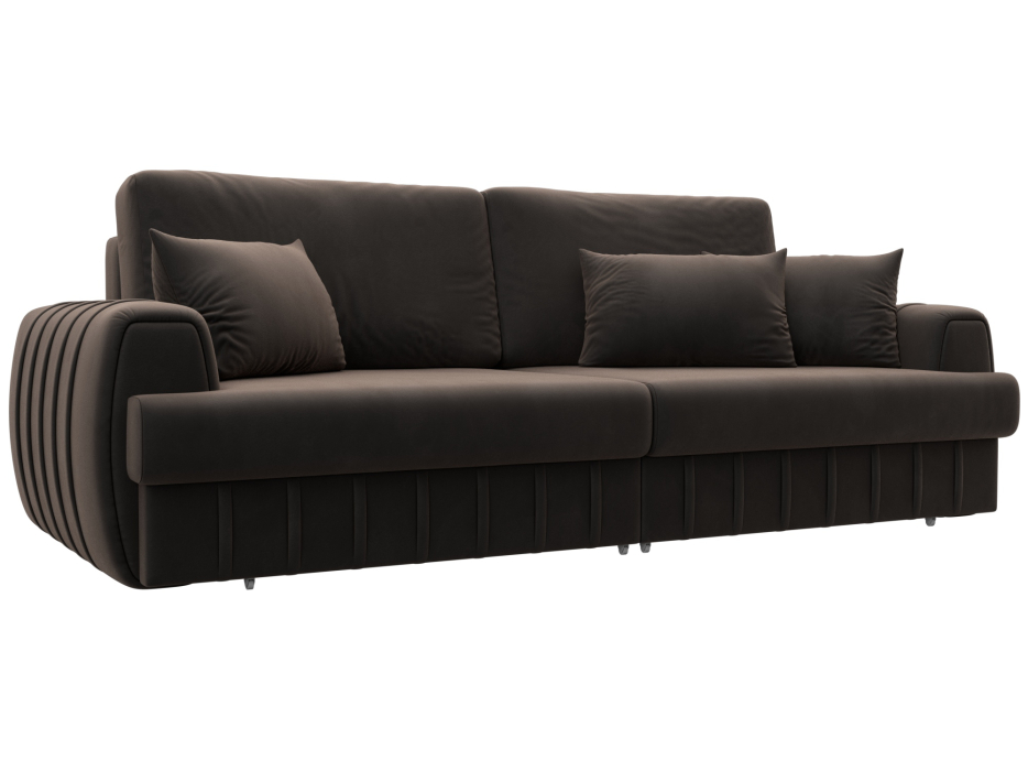 Диваны еврокнижки, Диван прямой Лига-057 НПБ, велюр SEVEN