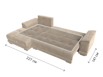 Угловой диван НордСтар левый угол, велюр