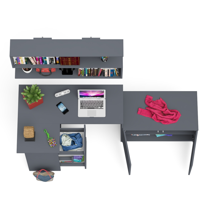 Угловые, Угловой компьютерный стол Мори МС-16 левый с тумбой две двери МА900.1 и широкой полкой 1200