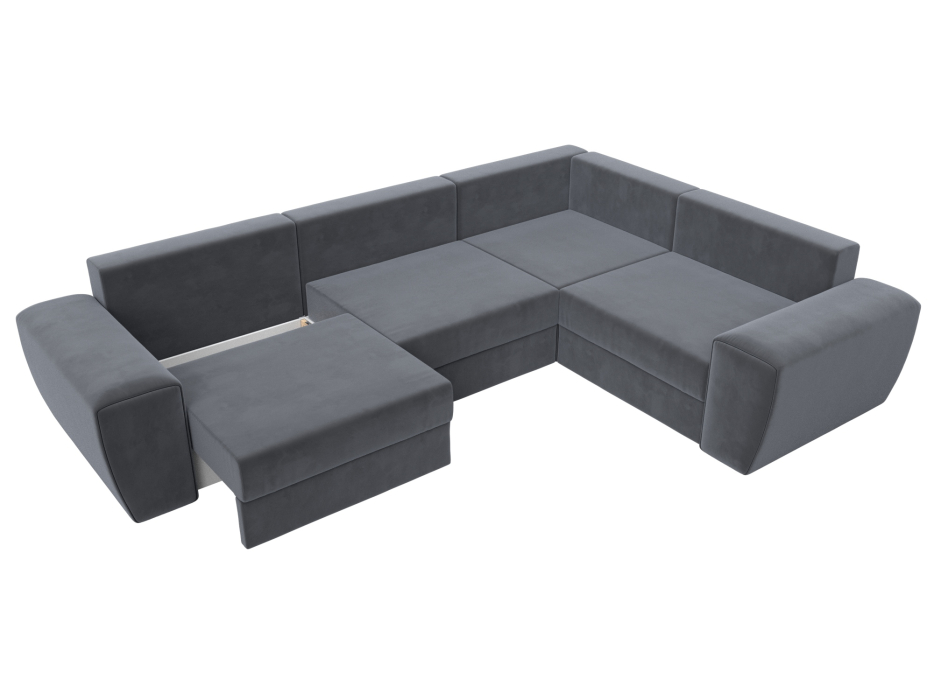 Диваны угловые в гостиную, Диван угловой Лига-008 Long правый, велюр