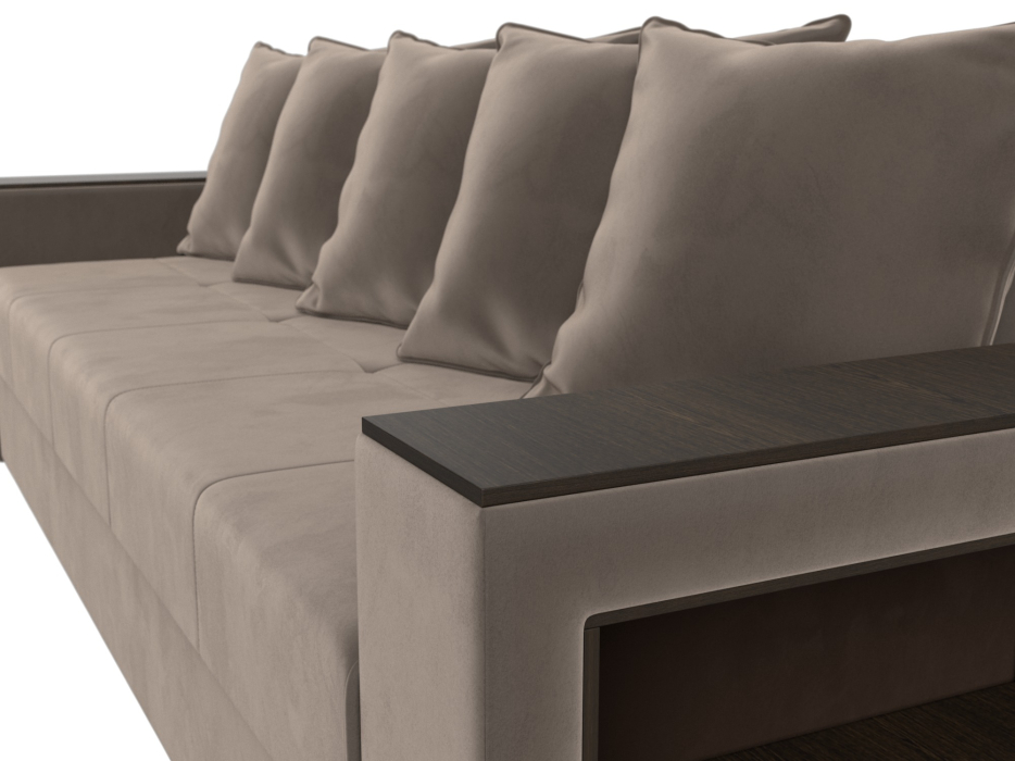 Диваны прямые, Диван прямой Дубай Лайт полки справа, велюр