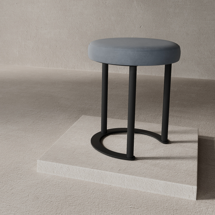 Пуфы дизайнерские, Пуф с металлическим каркасом HORSIX (Черный)