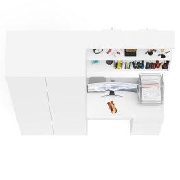 Компьютерный стол однотумбовый правый с ящиком и верхней полкой и платяной шкаф Мори МШ8001