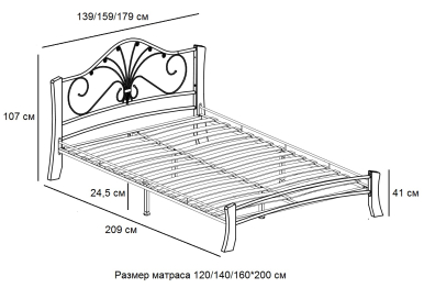 Кровать Фортуна 4 лайт 140