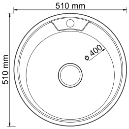 Мойка круг d 51 (0,8) вып 3 1/2 MIXLINE (глуб чаши 18см) с сифоном  ДЕКОР
