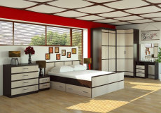 Спальные гарнитуры, Спальня Сакура Компоновка 1