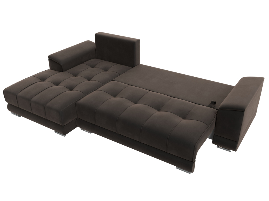 Диваны угловые в гостиную, Угловой диван НордСтар левый угол, велюр