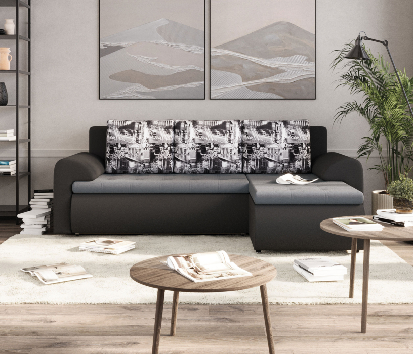 Диваны угловые в гостиную, Угловой диван Цезарь, правый