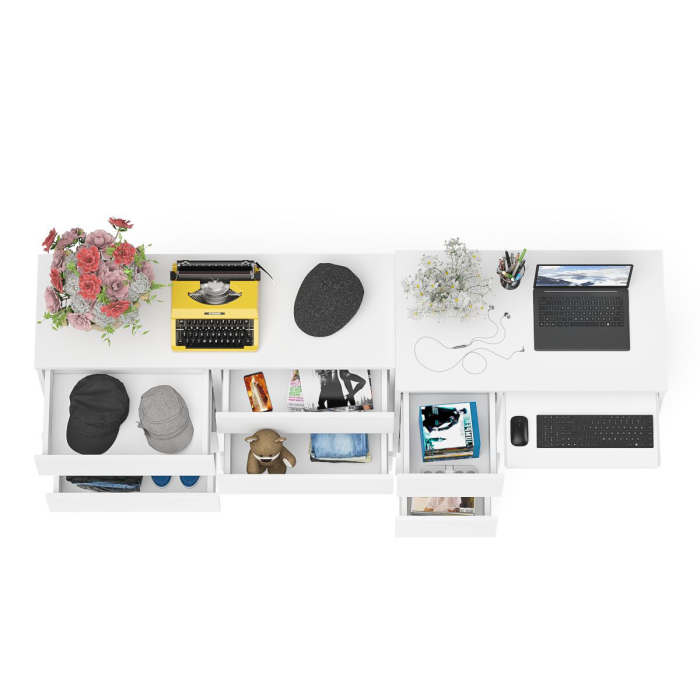 Домашние кабинеты, Комод Мори МК1200 6-ть ящиков со столом компьютерным МС-6 левым