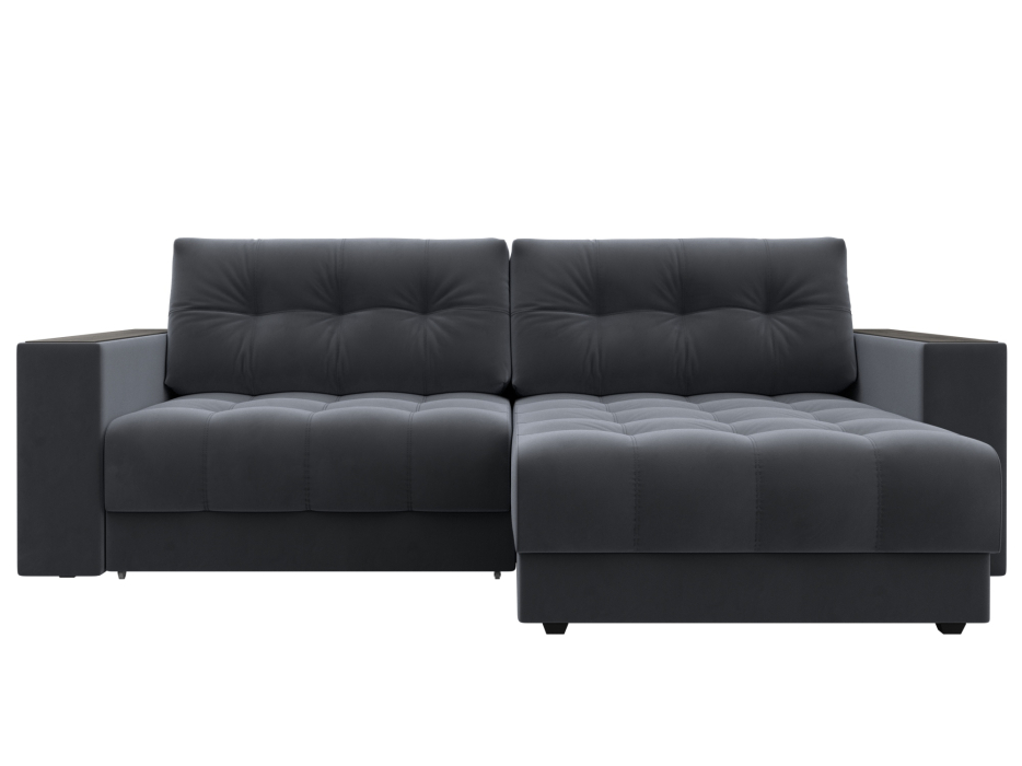 Дизайнерские диваны для гостиной, Диван угловой с декором Лига-049 НПБ, велюр SEVEN