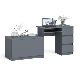 Тумба Мори МА900.1 и стол компьютерный МС-6 ящики справа
