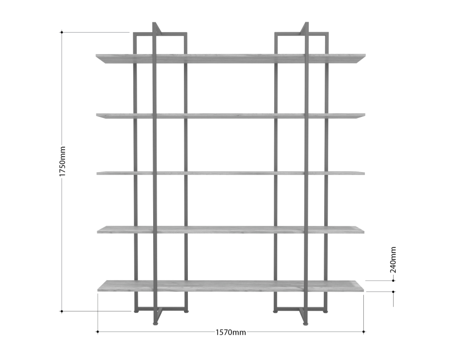 Открытые, Стеллаж Айсберг Лофт Теон Черный