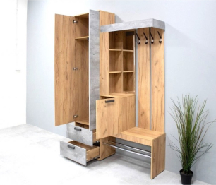 Прихожая Трамп, крафт/бетон