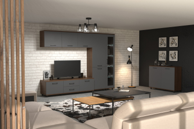 Модульная гостиная Грейс композиция 10  Гикори Джексон Темный