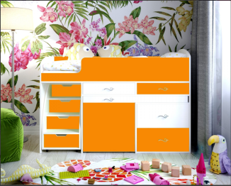 Кровать чердак Малыш 6, Белое дерево