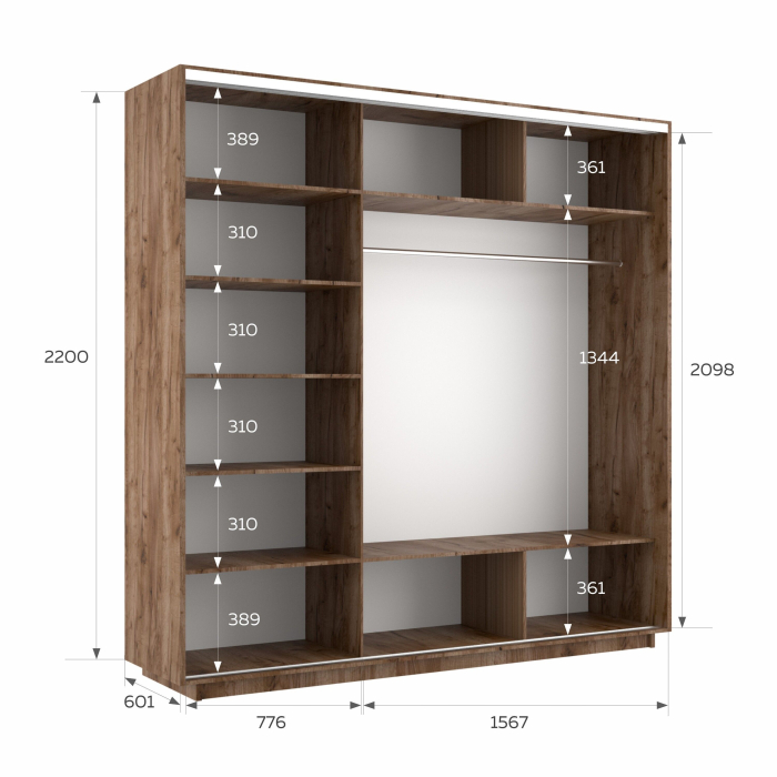 Шкафы-купе 3-х дверные, Шкаф-купе Экспресс 3-х дверный Фотопечать Шары Стекла 240х60х220