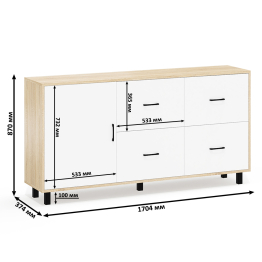 Два больших комода РВК 125-1704 ящики и дверка