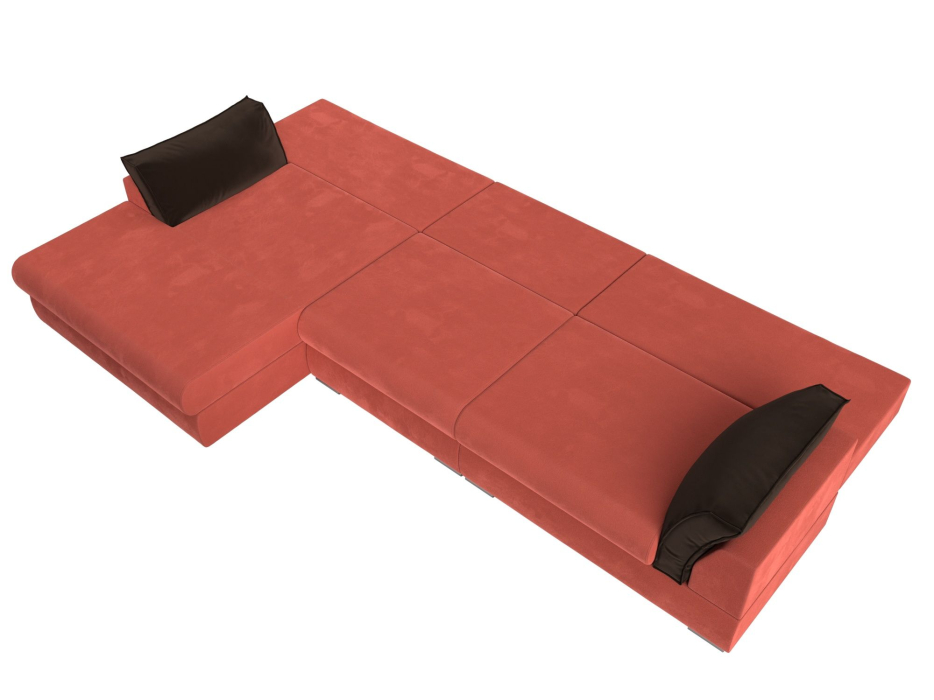 Диваны угловые в гостиную, Угловой диван Пекин Long угол левый, НПБ, микровельвет