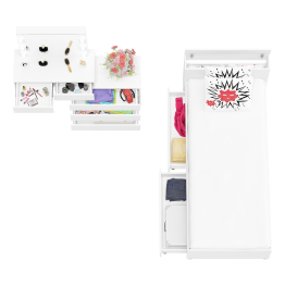 Стол косметический с подсветкой 110 с кроватью с выдвижными ящиками Ксения 900