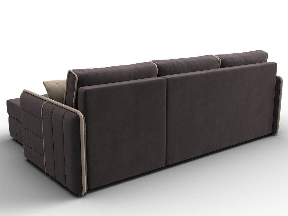 Диваны угловые в гостиную, Диван угловой Лига-078 угол универсальный, велюр SEVEN