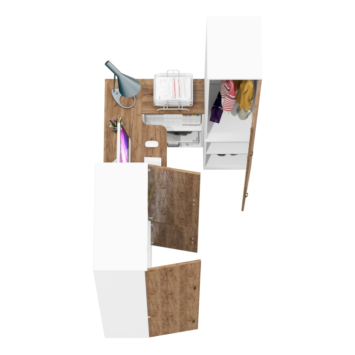 Домашние кабинеты, Два шкафа 20Б широкий и 23Б узкий и стол-трансформер Лидер-8