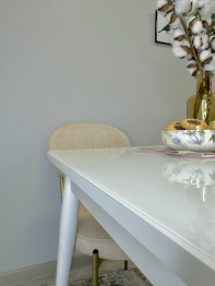 Стол Kenner 900 K раздвижной, стекло белый глянец