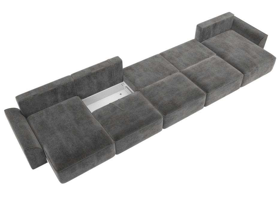 Диваны еврокнижки, Диван П-образный Лига-048 НПБ МегаЛонг, велюр TOWER